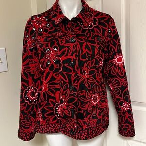 Laura Ashley Women’s Jacket Size Large Red and Black